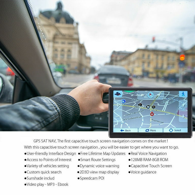 7 inch Car GPS Navigation SAT NAV 8GB Touch Truck In Navigator Free EU UK Maps